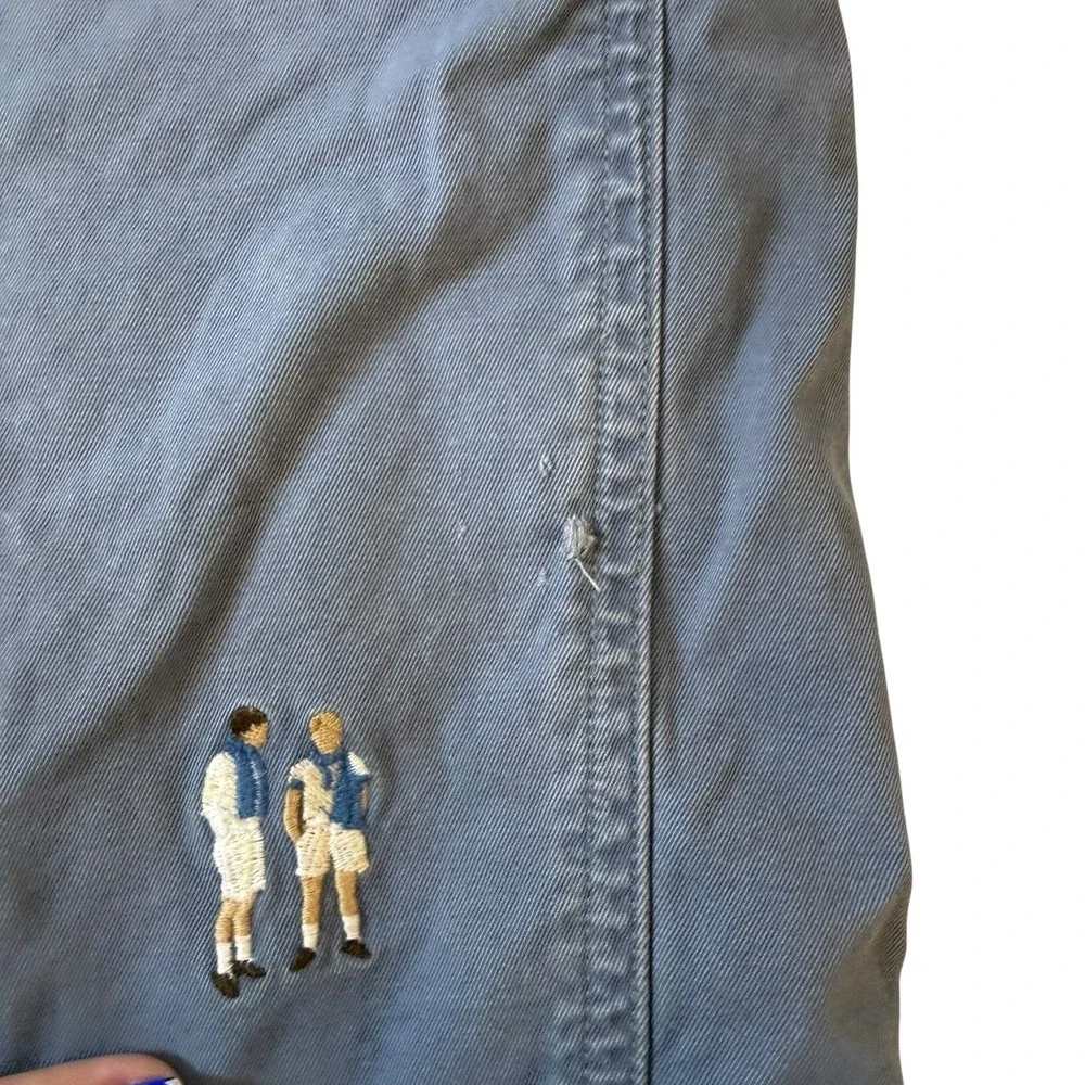 Polo Ralph Lauren Embroidered Row Club Blue Chino Shorts Men's 30 Old Money Rare